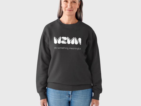 elderly women wearing mesomana sweatshirt